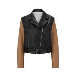 Nappa-Leather Regular-Fit Jacket With Removable Sleeves