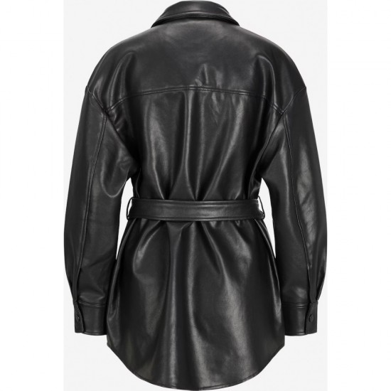 women black leather jacket/shirt