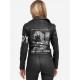 womens printed Water-repellent biker jacket