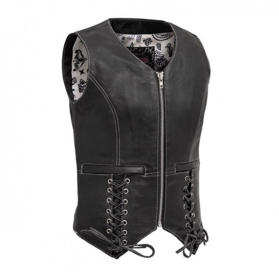 Love Lace Women's Motorcycle Leather Vest